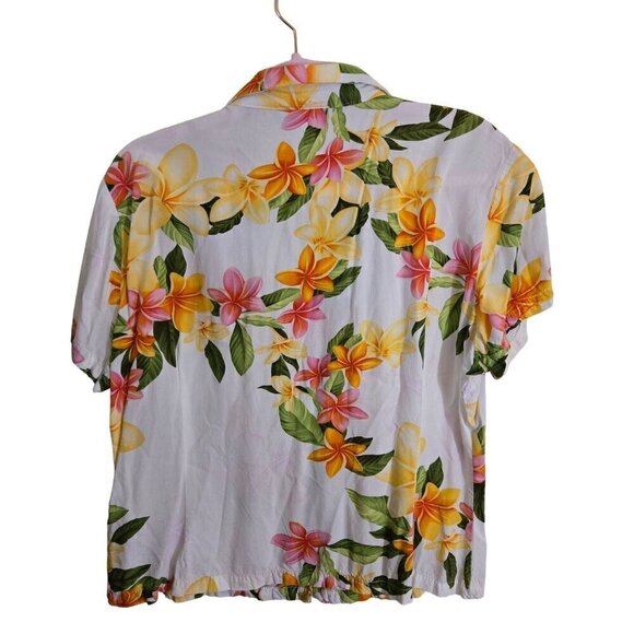 Two Palms Nadina Fitted Blouse Vintage Tropical Floral Size L - Picture 3 of 6